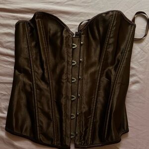 Brown Satin Corset Top